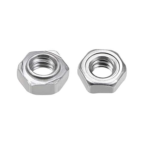 sourcing map Hex Weld Nuts, 1/4-20 Carbon Steel Cover