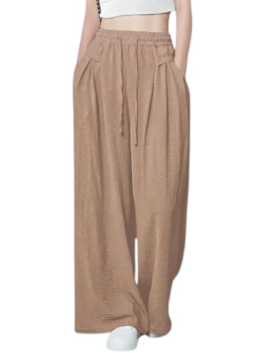 Image of GRECIILOOKS High Waist Polycotton Trousers for Women - Flared Parachute Pants with Side Pockets | Casual Travel Cargo Pants (Available in Plus Size and Value Pack)