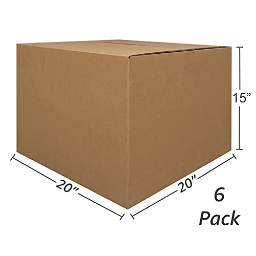 Uboxes Large Moving Boxes 20" X 20" X 15" (Pack Of 6) #TOP3