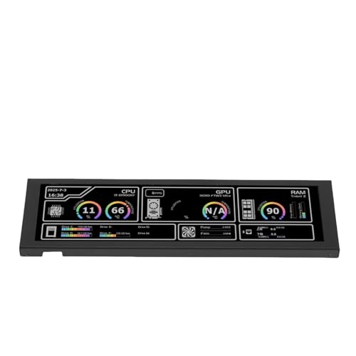 Image of LICAEVEY PC Sensor Panel Display 8.8 Inch IPS Screen, 178 Wide Viewing Angle with Type C Connectivity, Real Time CPU GPU Temperature Monitor for Wins 10 11 (Black)