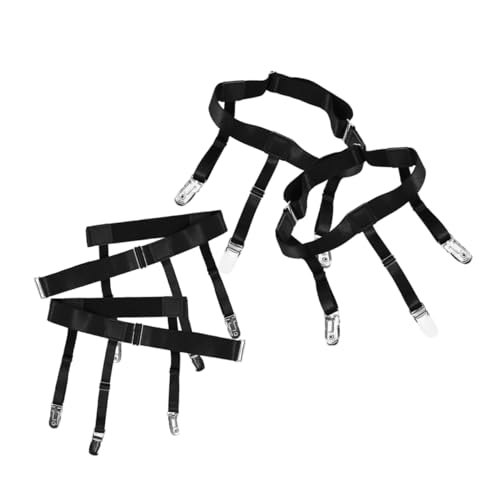Beavorty 4pcs Men's Non-slip Shirt Stays Belt Locking Clips Elastic Leg Garters for Dress Shirts