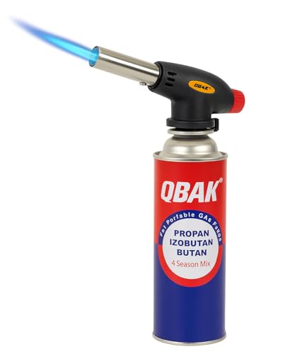Soplete de Gas con Cartucho 227g Llama Azul Potente y Ajustable Soplete Cocina Profesional para Repostería, Ccaramelizar Postres, Sellar Carne, Barbacoa, Encender Carbón y Camping