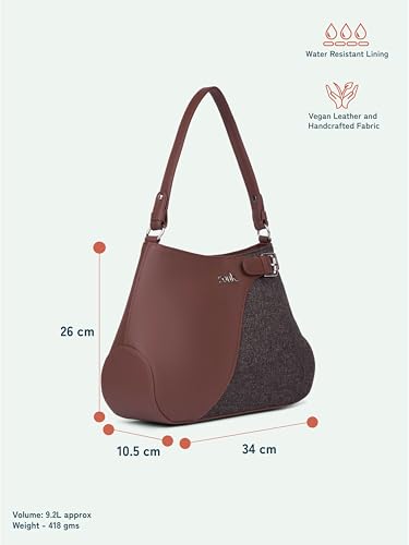 Image of ZOUK Ira Handbag | Stylish Women's Handbag | Luxury Shoulder Bag for Women | Trendy | Fancy Ladies Handbags | Small Purse for Events | Water-Resistant