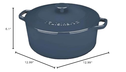 Image of Cuisinart Chef's Classic Enameled Cast Iron Dutch Oven with Lid, Porcelain Enameled Interior, Oven Safe, Induction Compatible, 7-Quart, Round, Provencial Blue