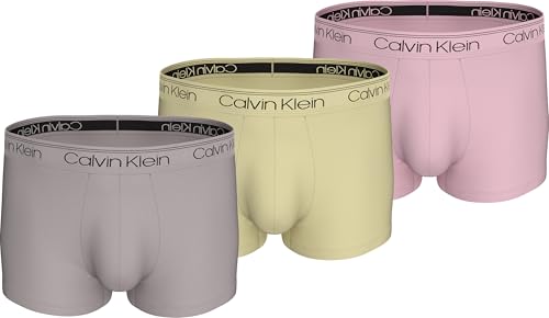 Calvin Klein Micro Stretch 3-Pack Low Rise Trunk - NB2569 (Yellow/Buff Pink/Mink, XL)