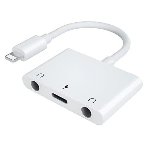ELITEED 3in1 Lighting to 3.5mm,Headphone Adapter for iPhone, Dual Earphone Jack Audio and Charging Adapter,Headphone Splitter for iPhone 14/13/12/11/XS Max/XR/8/7 Plus /6/ iPad,Support iOS 10 to16