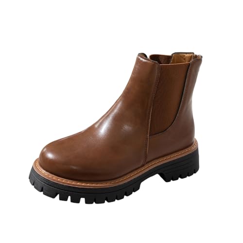 Bottines d'automne style britannique à semelle épaisse pour la ville