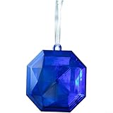 Adornos colgantes de gemas de plástico con purpurina para árboles de Navidad en formas cuadradas y redondas, decoraciones de temporada para uso festivo (azul zafiro)