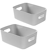 Bgfuni Plastic Storage Baskets, Storage Boxes, Plastic Organizer Baskets with Handle, Plastic Stu...