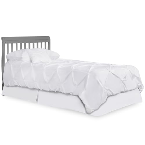 Image of Dream On Me Mini Crib Bed Rail in Storm Grey, Converts Mini Cribs to Twin Size Beds, Solid Wood Construction