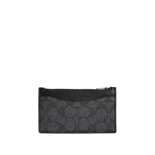 Coach Men's Zip Card CASE Accessory-Travel Wallet, Charcoal