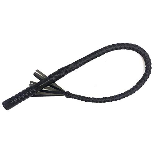 70cm 80cm Hand Made Tressé équitation Fouets équitation équipement Bull Racing poignée en Bois en Cuir équestre Cheval Fouet (Color : Black 70cm)
