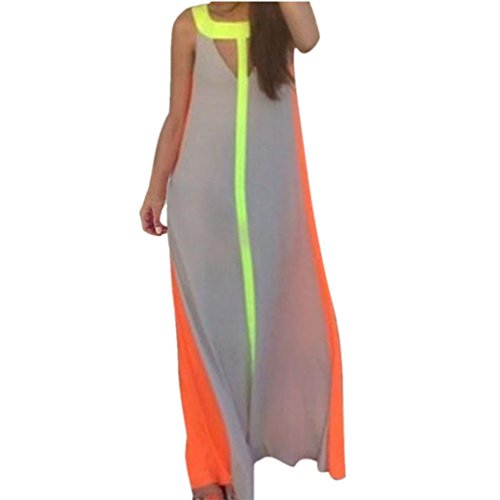 Télécharger LONUPAZZ Robe De Plage Longue Femme Fashion Sexy été Robe De Couture Multicolore Chemise Chic sans Gratuit