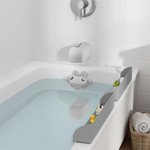 Image of Bathtub Faucet Cover, Soft Silicone Bath Faucet Cover for Kids, Bath Spout Cover for Tub, Faucet Covers for Bathtub Safety, Toddler Bath Tub Water Spout Cover, Universal Fit (Grey)