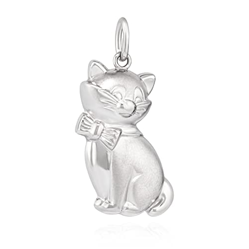 Pendentif chat 24,6mm en argent 925 rhodié mat et brillant NKlaus