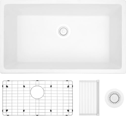 MILOSEN White Undermount Kitchen Sink 31 Inch...