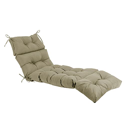 Image of QILLOWAY Outdoor Chaise Lounge Cushion 74x22x4 Inch, Waterproof Weather Resistant Replacement Pad for Patio Pool Furniture, Beige