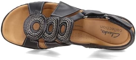 Clarks Women's Merliah Derby Heeled Sandal, Black Leather, 6.5 | Image 5