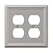 Amerelle 149DDBN Chelsea Steel Double Duplex Wallplate, Brushed Nickel