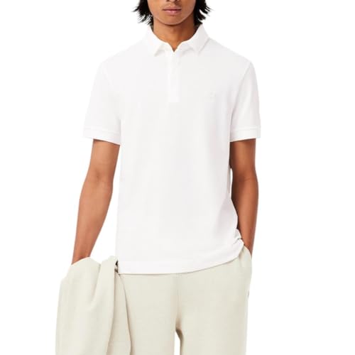 Reviews de Lacoste Blanc comprados en linea. 45 Lacoste - Polo París Regular fit en Petit piqué de algodón de Manga Larga para Hombre, Blanco, Talla Mediano