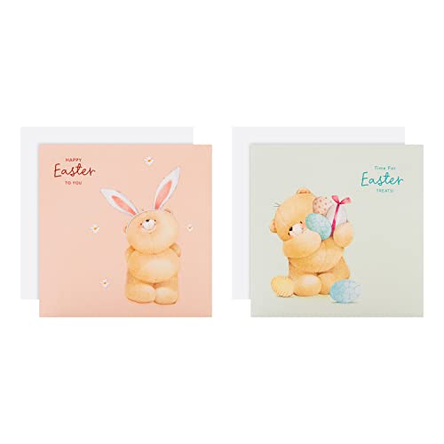 Hallmark Easter Card Multipack Pack of 10 Easter Cards Forever Friends Bears Design Pink Blue