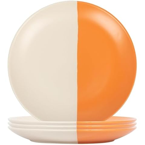 Nicola Spring Burnt Orange Dinner Plates Set Cover