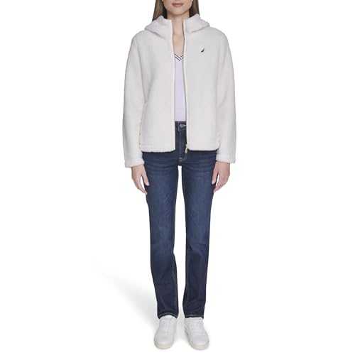 Image of Nautica Women's Solid Sherpa Zipup Hoodie Jacket