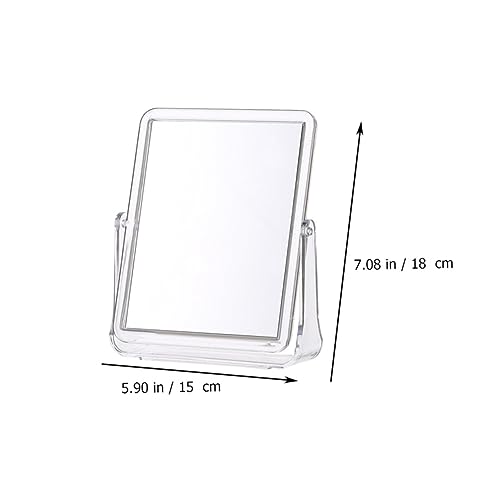 Espejos de maquillaje de doble cara para escritorio, 2 piezas miniatura 6