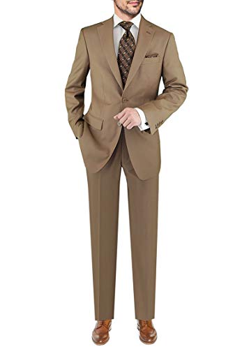 DTI GV Executive Men's Italian Two Button Wool Suit Modern Fit Jacket and Pants