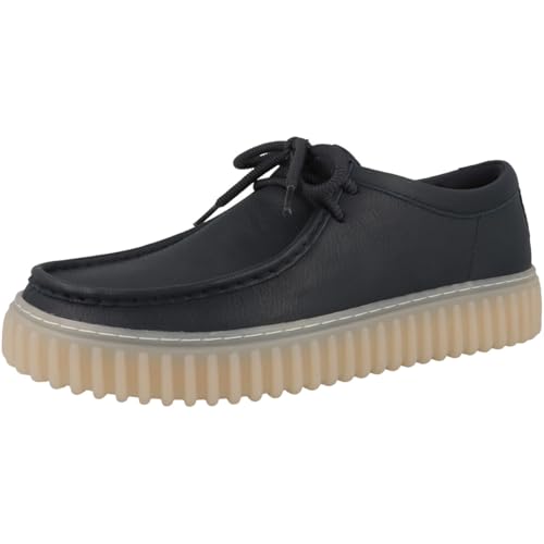 Clarks Mens Torhill Lo Leather Navy Shoes 9 US4