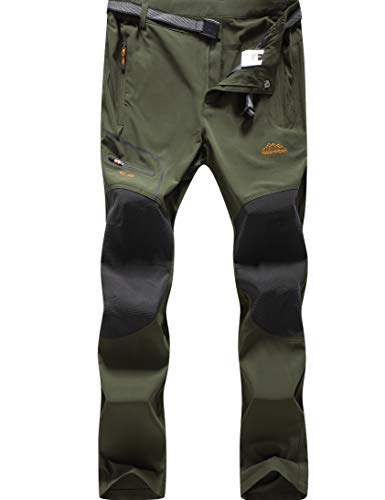 BenBoy Men's Hiking Pants Outdoor Lightweight Waterproof Quick Dry Climbing Camping Pants,KZ1763M-Armygreen-M