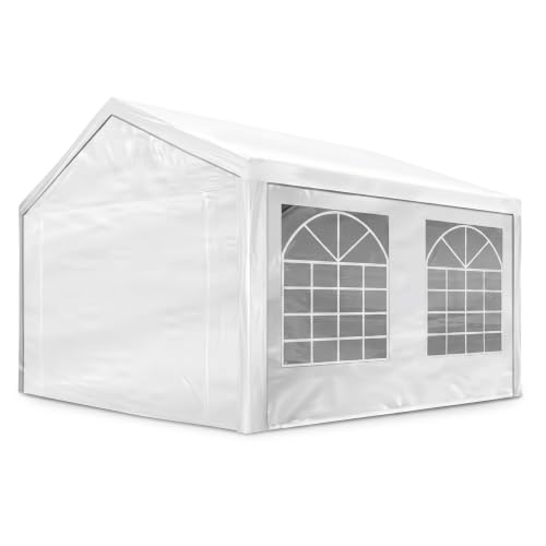 TOOLPORT Partyzelt Pavillon 3x5 m in weiß PE Plane 350 N...