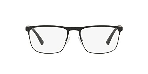 Emporio Armani Men's EA1079 Rectangular Sunglasses, Rubber Black/Demo Lens, 55 mm