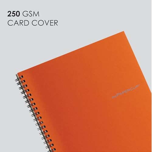 Image of myPAPERCLIP NeoWiro B5 Spiral Ruled Notebook | 160 Pages, 80 GSM, 250 GSM Soft Cover, B5 (6.93 x 9.84 in) | Wiro Bound | Orange