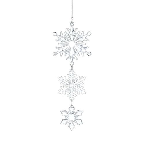Akryl Schneeflocke Weihnachtsbaum Auto Innenspiegel Dekorationsanhänger für Festliche Fahrzeugausstattung winterliche Atmosphäre im Fahrzeuginneren Design (Silver1, One Size)