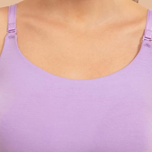 Image of NYKD (NYB165 Cotton Non Padded & Non Wired Full Coverage Slip On T-Shirt Bra for Women | Easy Breezy Soft Fabric with Hidden Shaper Sling for No Side Bulge & Detachable Strap