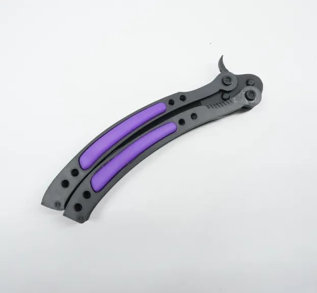 Image of VIKSON INTERNATIONAL CSGO Style Butterfly knive Trainer - Practice Tool for Flipping - Safe Unsharpened Plastic Blade - For kidsy