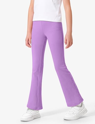 Image of BOOPH 5 Pack Girls Flare Leggings Kids Bell Bottom Pants Cotton Clothes | High Waist Casual Pants for Teen Girl 5-14 Years