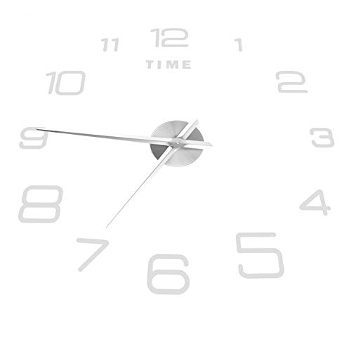 SPYMINNPOO Reloj de Pared DIY con Espejo Acrílico sin Marco para Decoración del Dormitorio de la Sala de Estar de Ambiente Moderno, Reloj Adhesivo de Pared de Gran Tamaño para Decoración del Hogar,