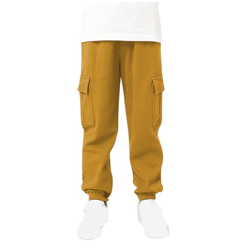 Cargo Pants for Teens Boys Fashion Baggy Sweatpants Elastic Waist Cotton Joggers 2025 Winter Warm Kids Clothes