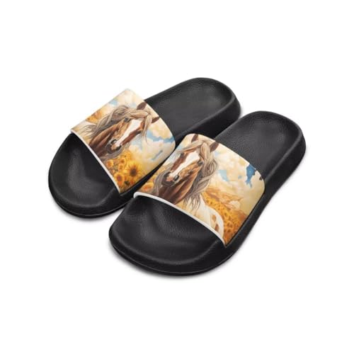 Image of Unisex Slides for Girls Boys Comfortable Slippers Slides Non-slip Shower Shoes House Fashion Thick for Indoor & Outdoor Gifts