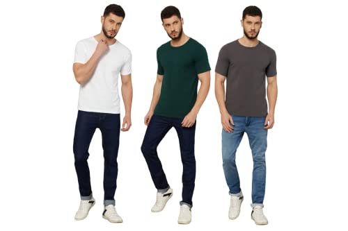 Image of T-Shirt for Men - 100% Cotton Casual T-Shirt | Half Sleeve, Round Neck 4 Way Stretch Fabric | Slim Fit T-Shirt