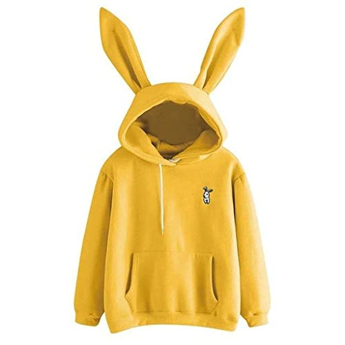 NEOAMBER Fleece Long Ear Hooded Sweatshirt Womens
