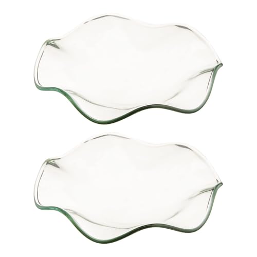 TOPPERFUN Fondant Parfumé pour Brûleur 2 Petites Assiettes en Verre Transparent pour Support D'huile Essentielle, pour Aromathérapie la Maison Salon de...