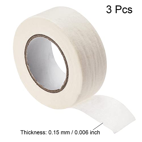 Image of uxcell 3Pcs 25mm 1 inch Wide 20m 21 Yards Masking Tape Painters Tape Rolls White