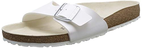 Birkenstock Classic Madrid Birko-Flor Unisex-Erwachsene Pantoletten, Weiß (Weiß), 45 EU thumbnail