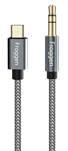 Câble USB C vers auxiliaire - Câble USB type C vers jack 3,5 mm - Câble auxiliaire en nylon tressé pour Huawei P40/P30/P20/Mate20, Samsung Galaxy S20+/Note20/Note10+, Xiaomi, Oneplus Home/Car stéréos Cover