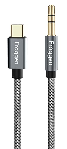 Câble USB C vers auxiliaire - Câble USB type C vers jack 3,5 mm - Câble auxiliaire en nylon tressé pour Huawei P40/P30/P20/Mate20, Samsung Galaxy S20+/Note20/Note10+, Xiaomi, Oneplus Home/Car stéréos