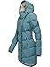 Ragwear wasserdichter Damen Wintermantel warmer Steppmantel lang mit Kapuze Pavla Intl Stone Blue25 Gr. M