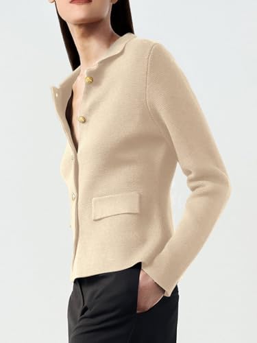 SuperPrity Cardigan Sweaters for Women Long Sleeve Lightweight Cropped Knit Blazer Button Jacket 2024 Fashion Fall Outfits2